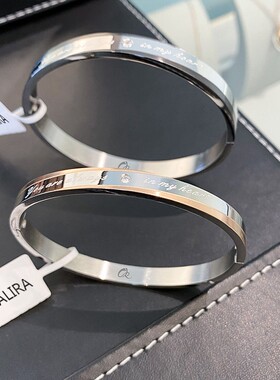 官方正品CELIE KALRA手镯一对可刻字男女玫瑰金手环彩金手链礼物