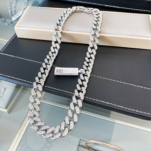 官方正品 KALRA王嘉尔镶钻嘻哈古巴情侣项链欧美满钻毛衣链 CELIE