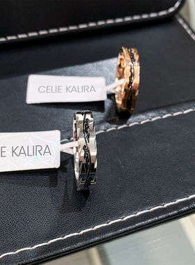 切花边黑色龙藤纹个性戒指