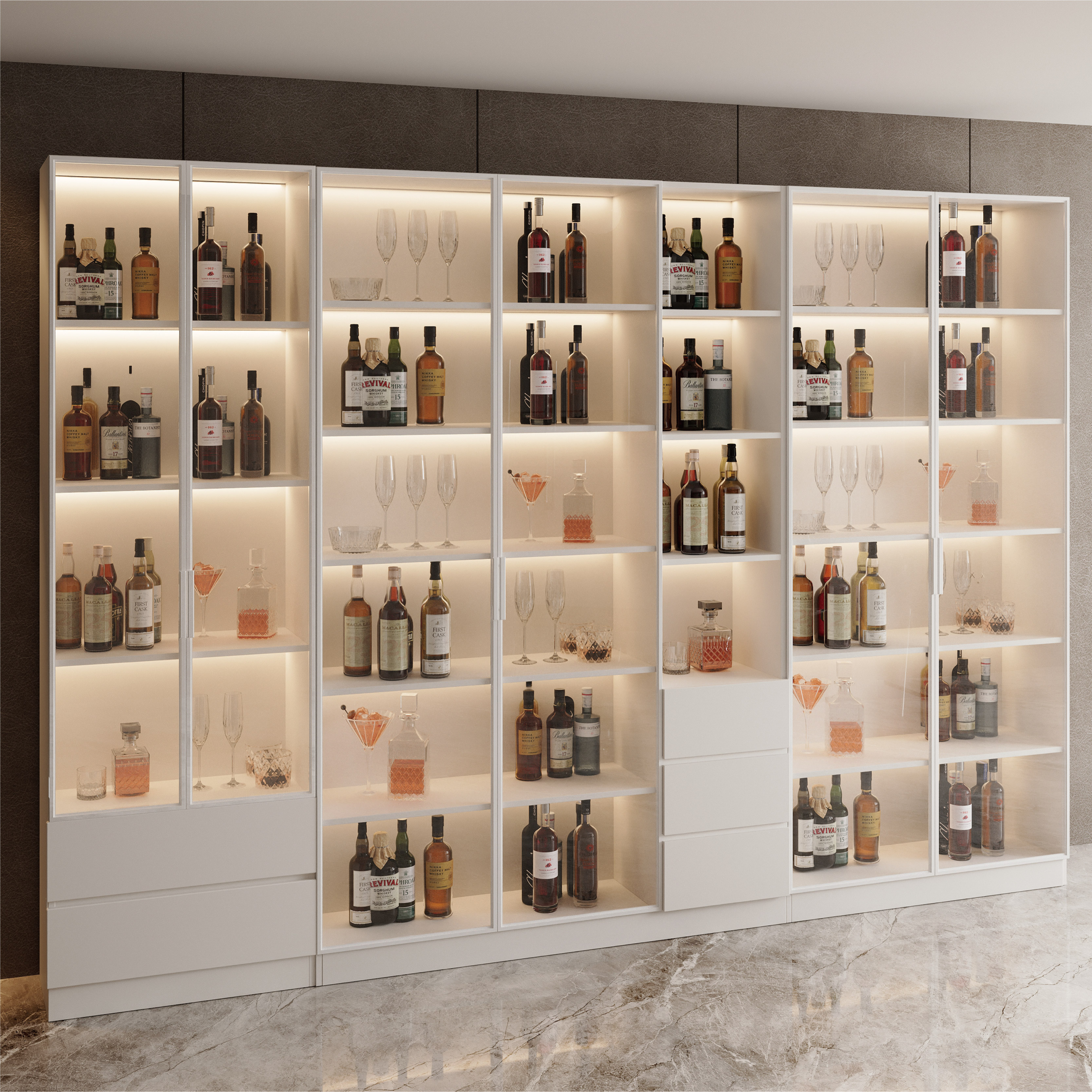 酒柜靠墙展示架型酒架置物架