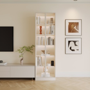 定制带玻璃门书柜一体防尘现代简约书柜客厅储物书柜靠墙展示柜