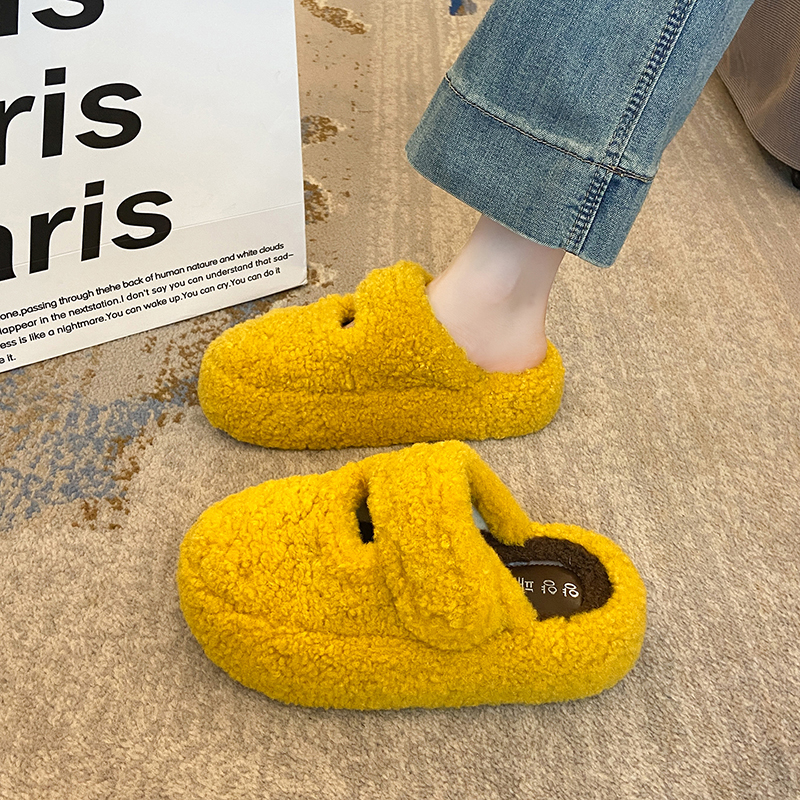 山吉平底舒适毛毛鞋女外穿