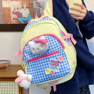 日本kt猫小书包女小学生儿童外出旅游小背包大学生秋游小型双肩包