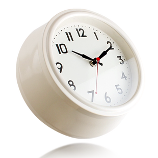 小号8寸英伦复古静音卧室奶油风挂钟高级感简约时钟挂表金属墙钟