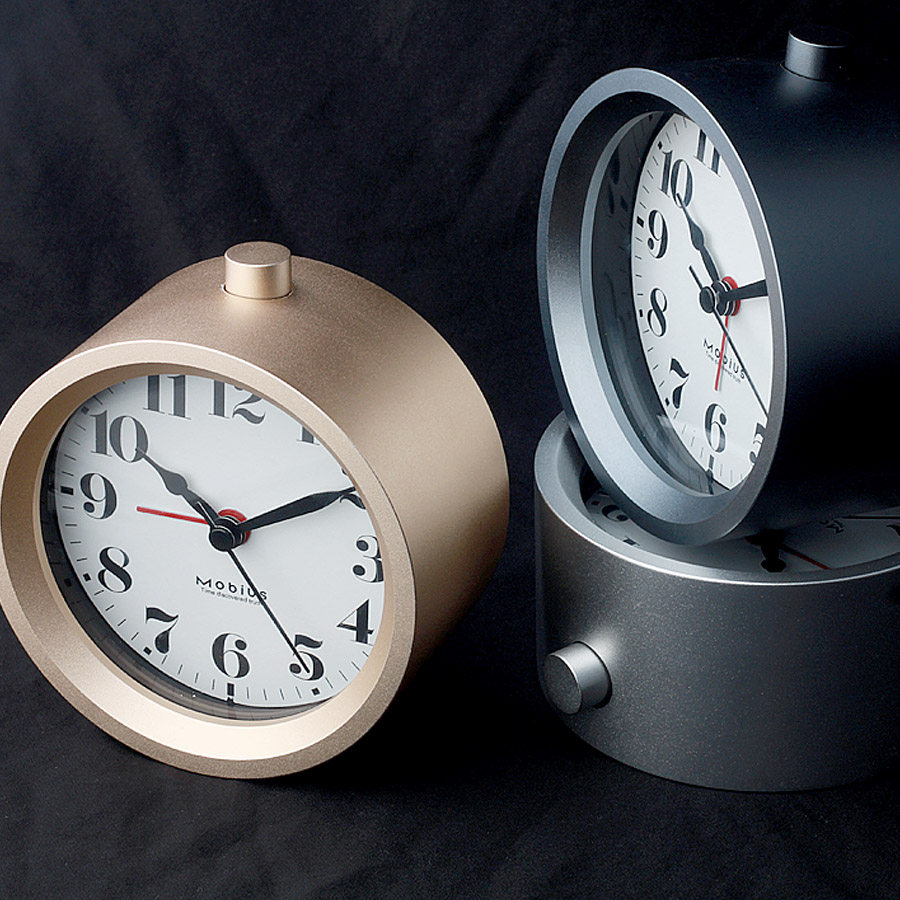 야간 조명이있는 MOBIUS 알람 시계 스누즈 크리 에이 티브 단순 자동 알람 시계 선물 패션 맞춤형 침실 시계