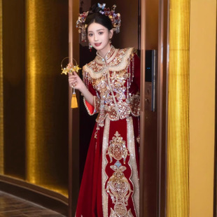 丝绒秀禾服2025新款新娘高端结婚礼服中式婚服敬酒服出阁重工嫁衣