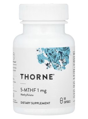 Thorne 5-甲基四氢叶酸5-MTHF1毫克60粒备孕孕期心脏健康胎儿发育