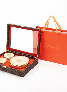 开窗橙色三拼包装盒双拼鹿茸高丽参礼品盒五拼西洋参石斛元贝盒子