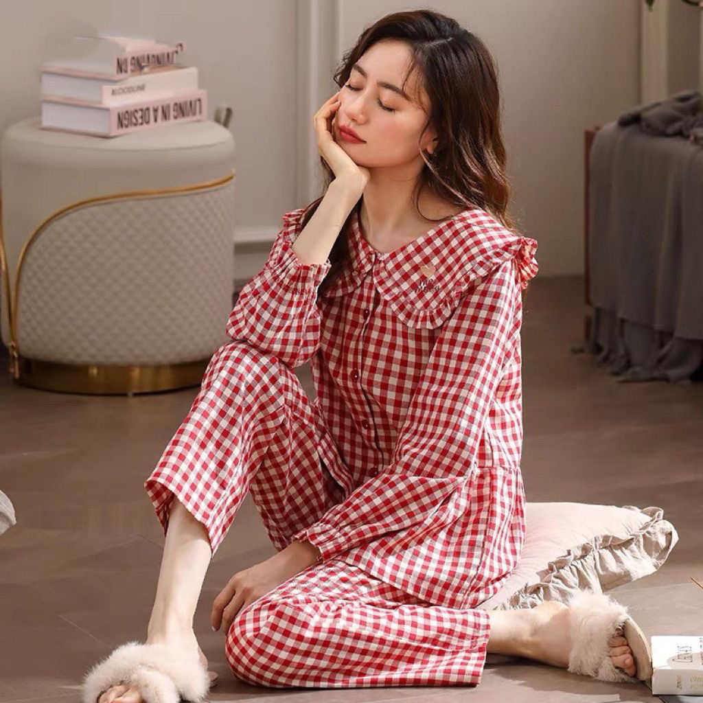 春秋季纯棉睡衣女新款甜美娃娃