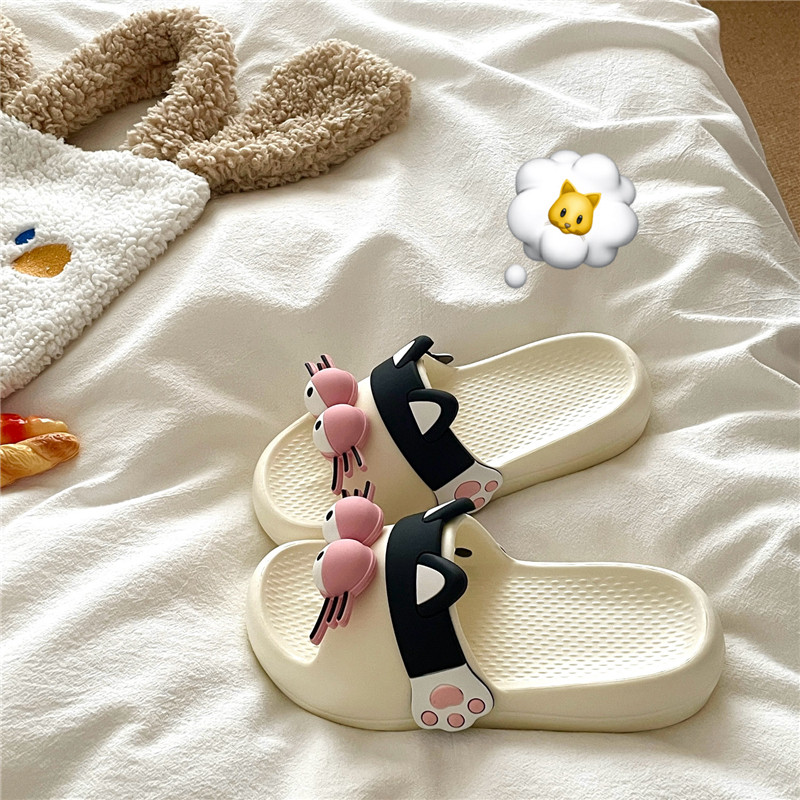 耳机小猫~！卡通ins可爱居家凉拖鞋女夏季厚底增高外穿透气拖鞋潮,女鞋,一字拖,淘宝优惠券,粉丝福利购,淘宝优惠卷