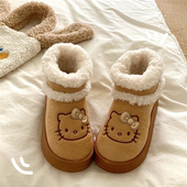 外穿包跟棉鞋 金闪闪kt猫 巨厚自留ins可爱雪地靴女加绒保暖冬季