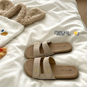 自留巨软糯 潮 慵懒沙滩透气凉拖鞋 好质感ins外穿一字拖鞋 女夏季