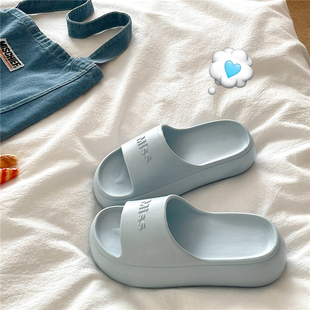 冰岛海盐蓝~！巨显白厚底外穿凉拖鞋女夏季外穿透气沙滩防滑拖鞋