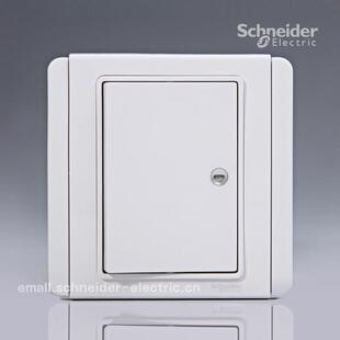 施耐德 E3000都会10A 带LED指示横式大按板单联单控开关（白+白）