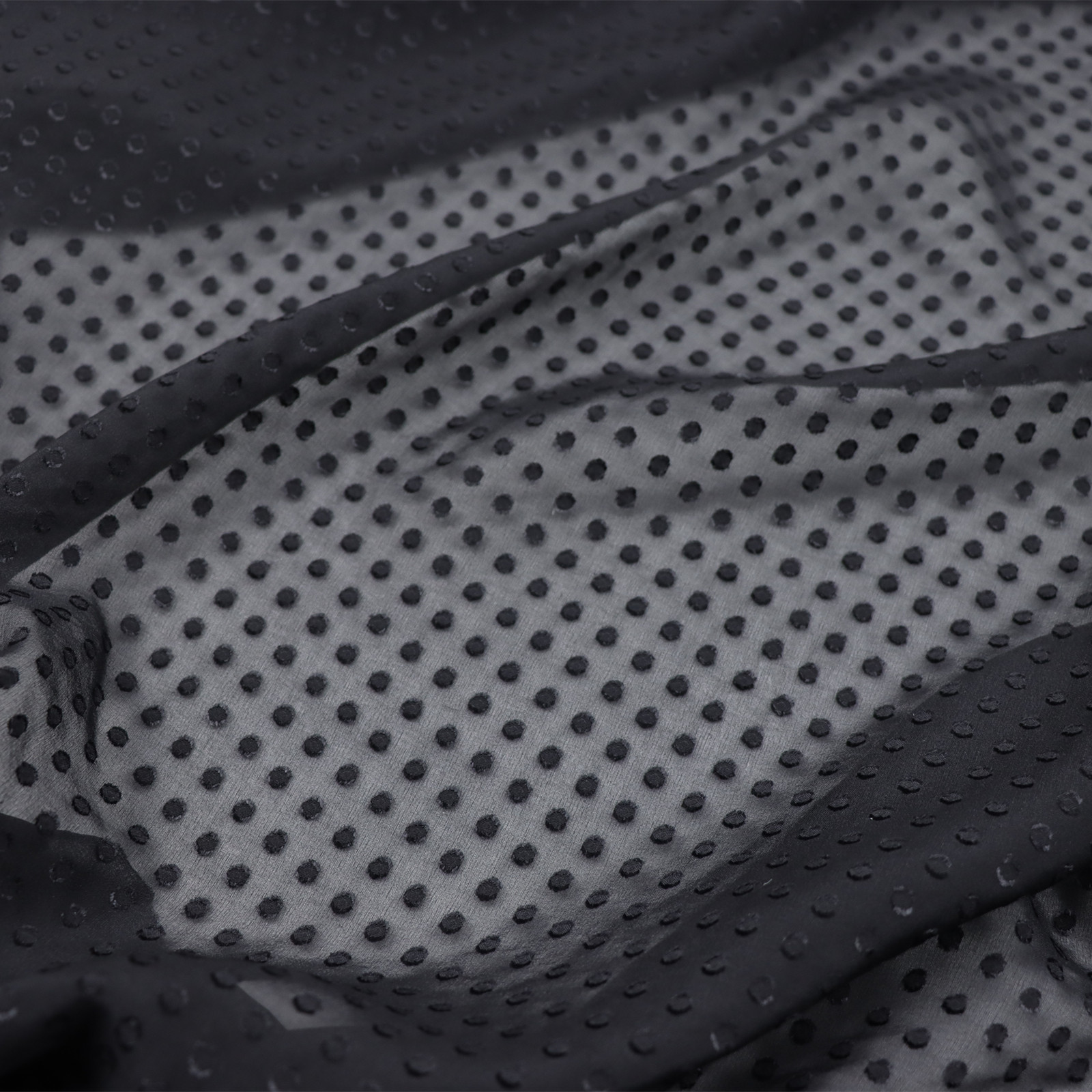 宽幅黑色点点乔其纱真丝剪花绡连衣裙上衣旗袍桑蚕丝服装布料面料