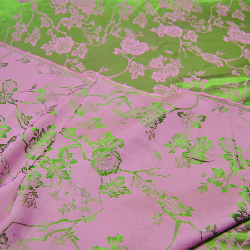 19姆米提花色织真丝人丝桑波缎连衣裙衬衫旗袍桑蚕丝服装布料面料