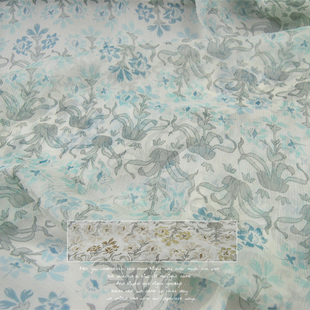 双色 横花纹 真丝顺纡乔其纱面料 轻薄透 连衣裙衬衫面料布料