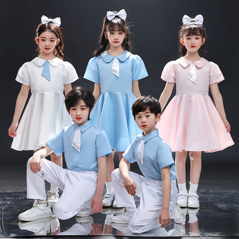 儿童合唱演出服中学生小学生合唱团表演服装爱国朗诵礼服