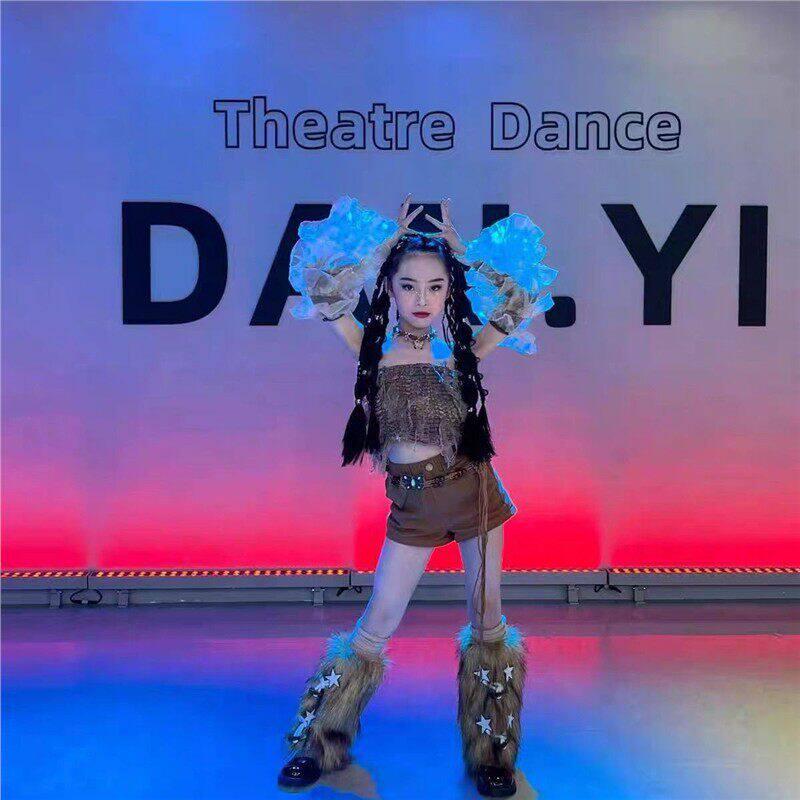 女童爵士舞服装沙丘废土风少儿jazz嘻哈女团走秀表演街舞运动芭蕾