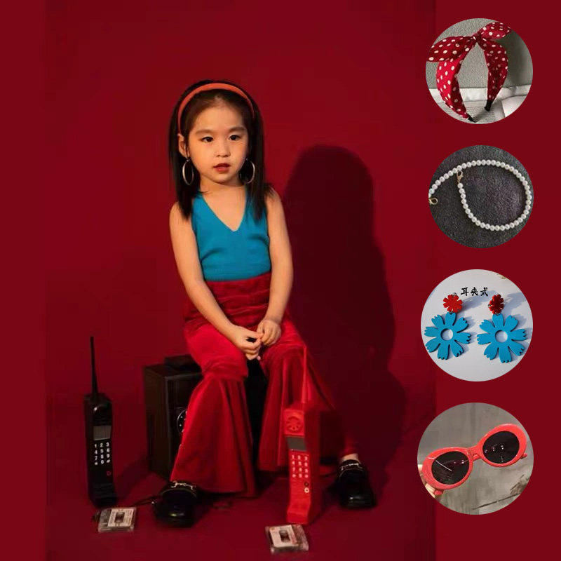 儿童复古港风演出服男女童8090年代主题服装走秀舞蹈班毕业照套装