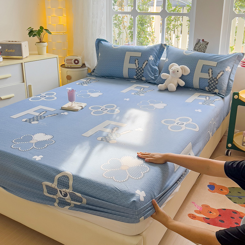 纯棉床笠单件全棉加厚磨毛床罩席梦思保护套全包床单防尘套三件套