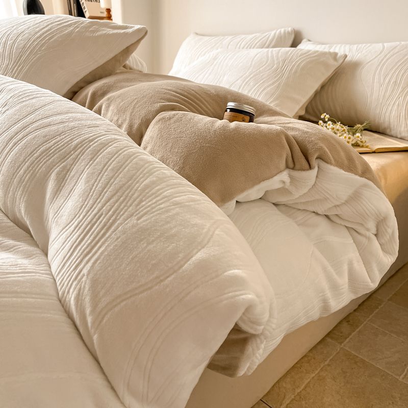 新款高克重牛奶绒雕花单品被套单件被套加厚保暖学生宿舍单双被套