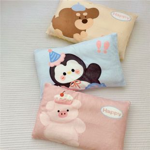 新款儿童牛奶绒豆豆绒单品枕套30*50cm枕头套枕芯单只装保暖加绒