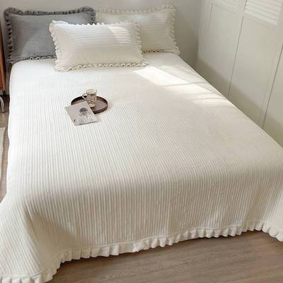 牛奶水晶绒床盖单件2022年加厚