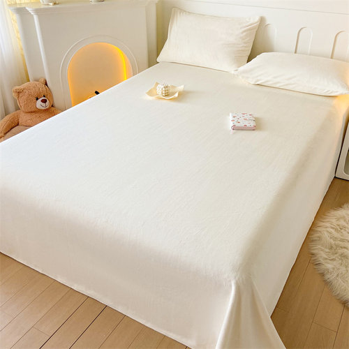 A类冬季加厚纯色牛奶绒床单单件法兰绒珊瑚绒毛绒毯被单单人加绒