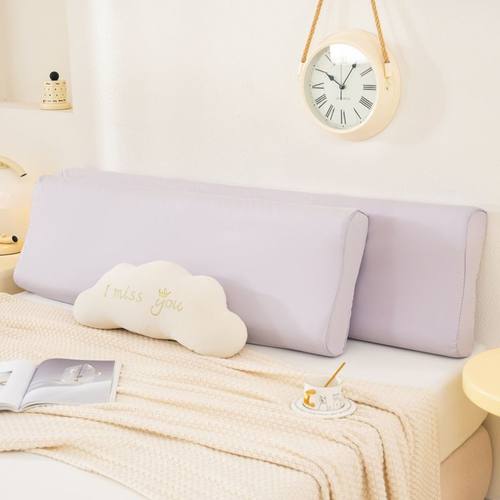 新款纯色简约全棉水洗棉纯棉乳胶长枕套单枕套双人长枕芯套内胆套