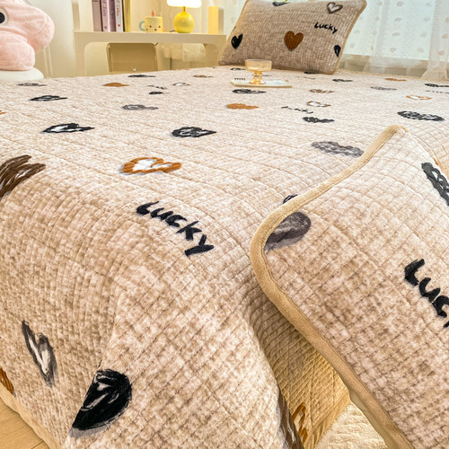 床盖榻榻米床单三件套牛奶绒夹棉