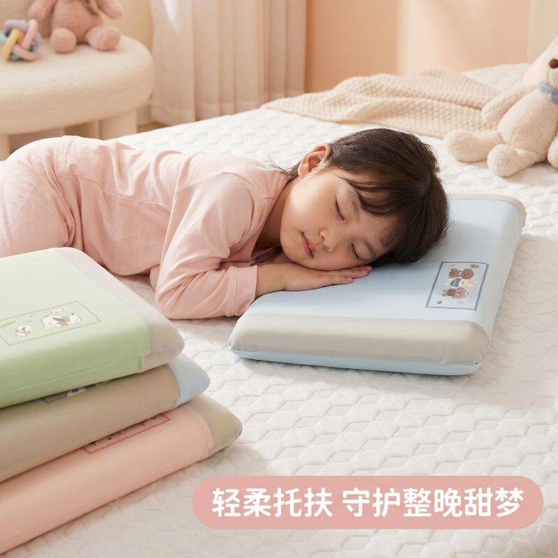 童趣烫画冰丝记忆棉儿童枕枕头枕芯简约卡通可爱单只一对拉链可拆