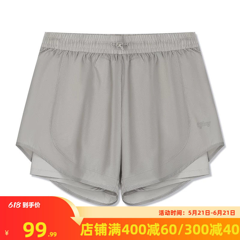 361运动短裤女2026夏季假两件防走光防晒遮阳抗菌五分裤运动裤