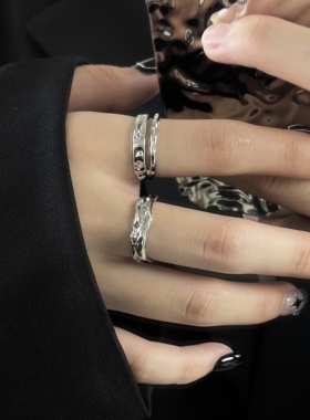 MINBIN不规则戒指女ins冷淡风小众设计简约个性食指戒可调节情侣