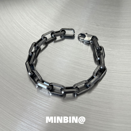 不掉色钛钢手链复古做旧