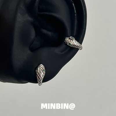 蛇形耳钉高级感小众朋克