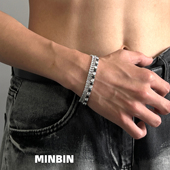 钛钢不掉色微镶锆石手链男女轻奢小众高级设计感嘻哈情侣手饰品潮