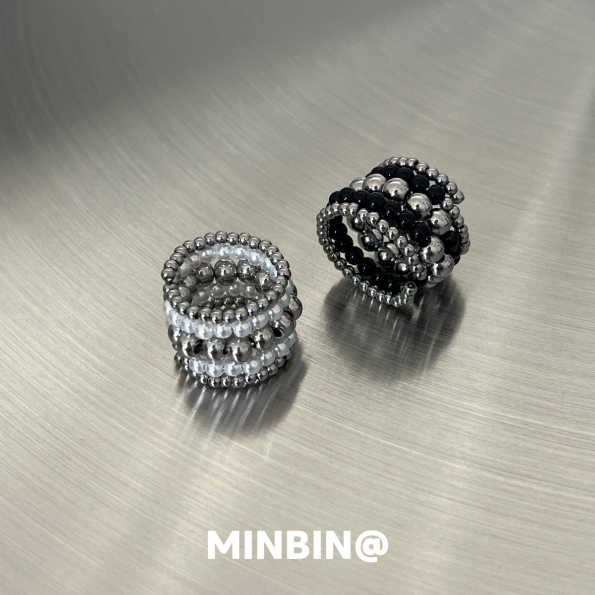 复古式多层缠绕圆珠珍珠戒指