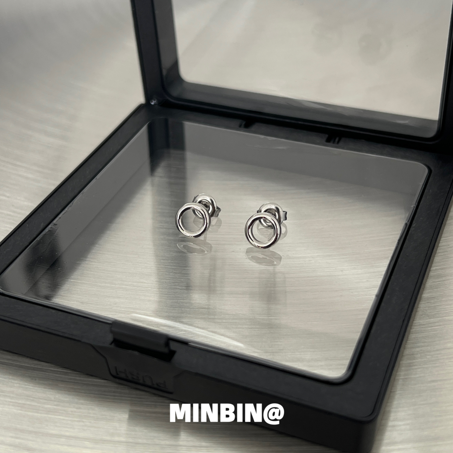 thumbnail for Hollow Geometric Round Titanium Steel Earrings for Men and Women, Minimalist Style, Niche Hip-Hop, High-End Ear Cartilage Studs, Hypoallergenic Earrings