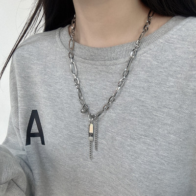 钛钢卫衣项链女ins冷淡风