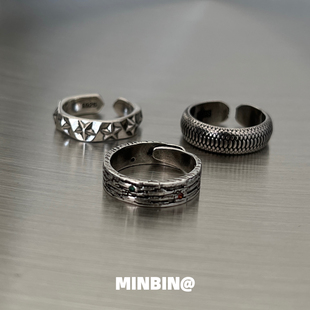 枯木逢春！戒指男女复古小众设计食指戒嘻哈潮流高级感指环可调节