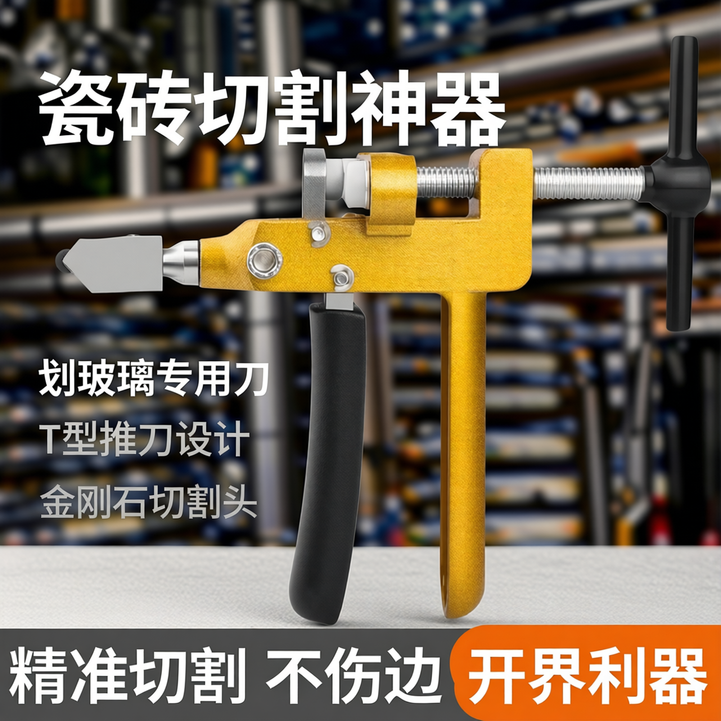 瓷砖切割神器划玻璃专用刀t型推刀新款开界器金刚石切割划刀工具