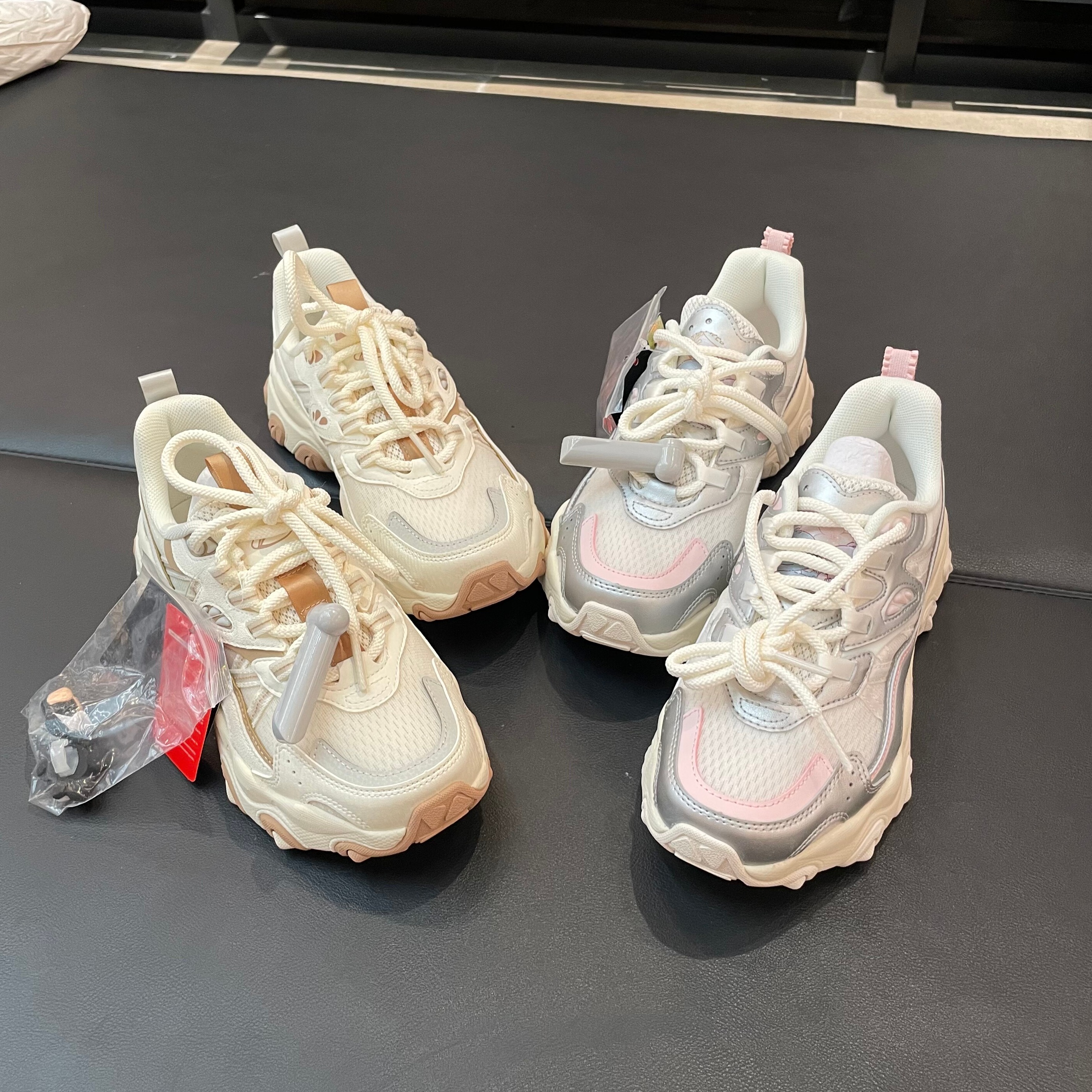 李宁女子猫爪秋冬增高休闲老爹鞋