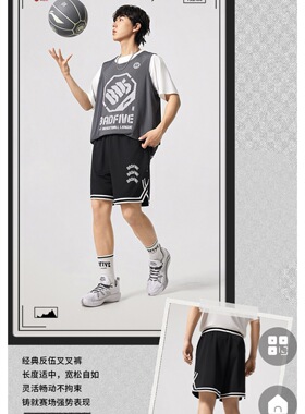 2025新品李宁篮球短裤夏季反伍BADFIVE男子速干凉爽比赛裤AAPV023