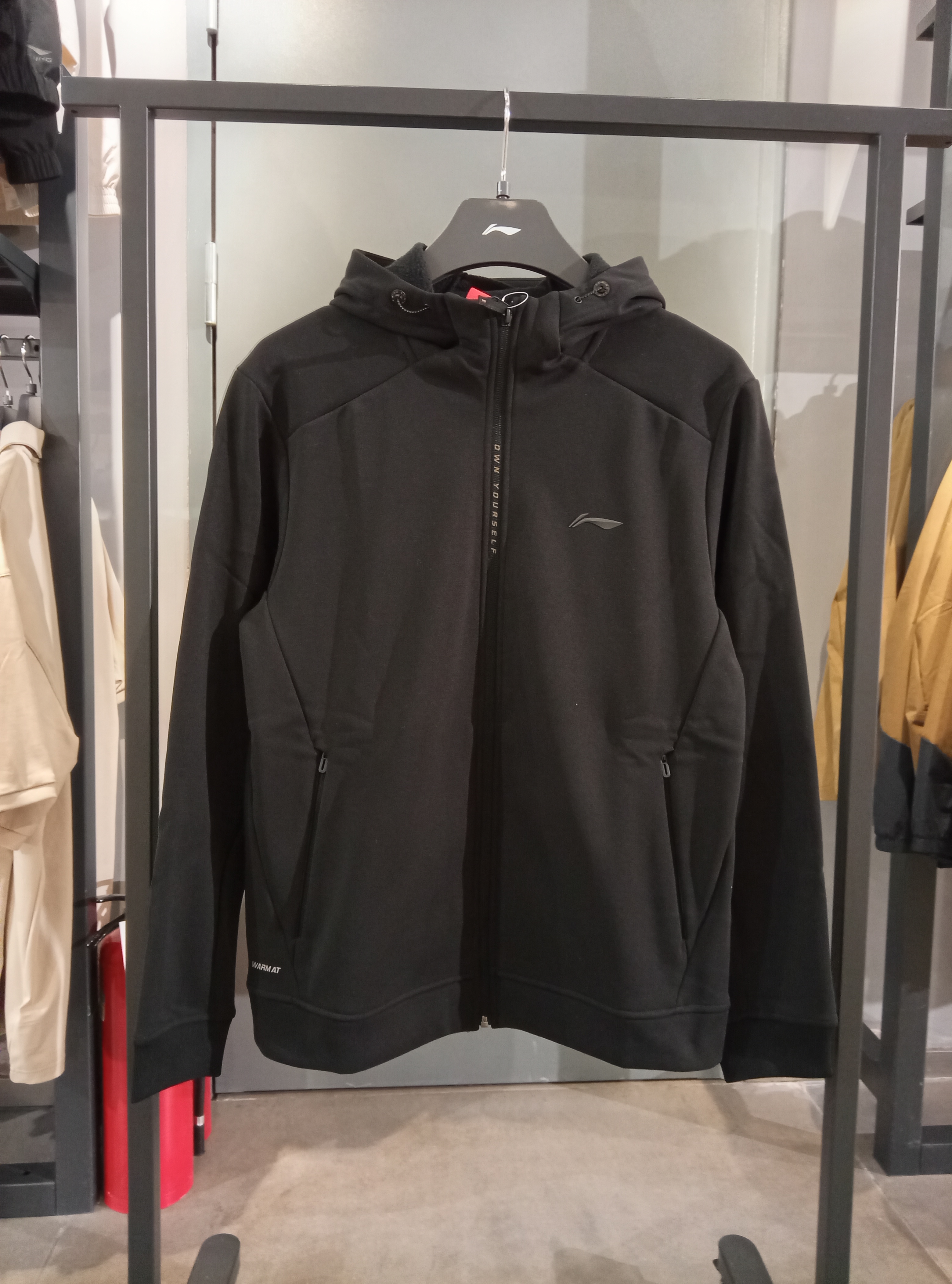 李宁男秋冬加绒健身保暖运动卫衣