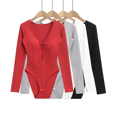 长袖镂空连体衣女春季外穿