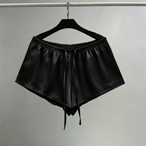 缎面低腰休闲裤女短裤