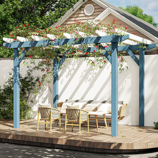 户外庭院防腐木凉亭屋顶花园室外院子葡萄架爬藤架花架亭子遮阳棚