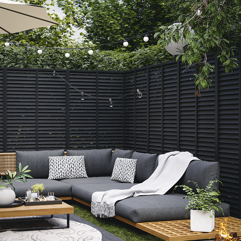 实木百叶隔断户外庭院防腐木栅栏