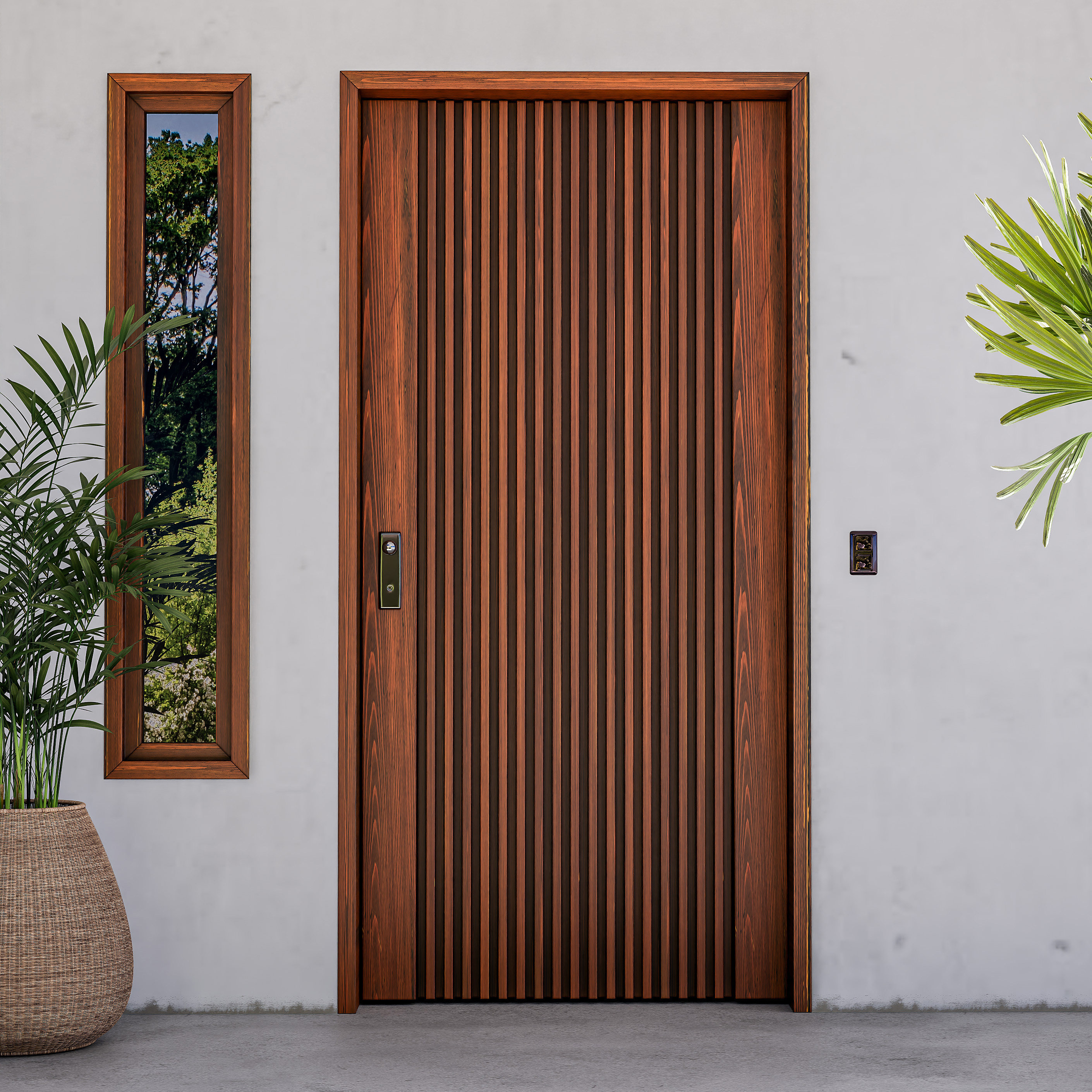 定制别墅农村自建房小院子实木入户大门庭院户外花园民宿进户木门